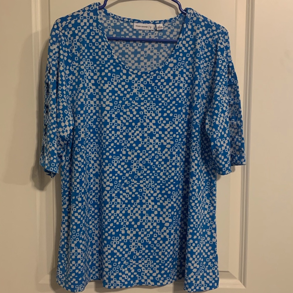 Susan Graver  U-Neck Top with sleeve cut outs